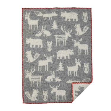 Barnfilt Ull Forest Grå 65x90 cm
